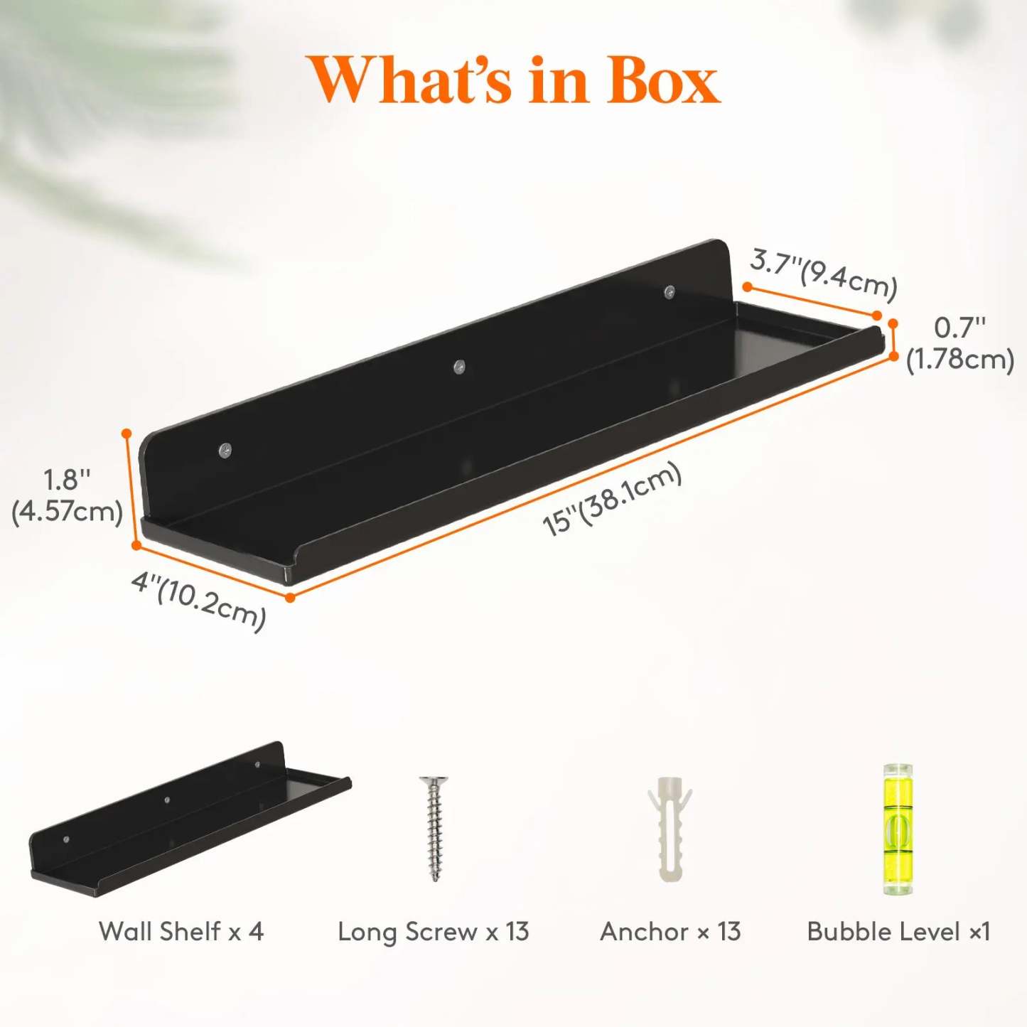 Lifewit Floating Shelves for Wall, Acrylic Shelf, Room Decor Bookcase/Vinyl Record/Photo/Picture in Bedroom, Living Room, Bathroom, Kitchen Storage Hanging Installation