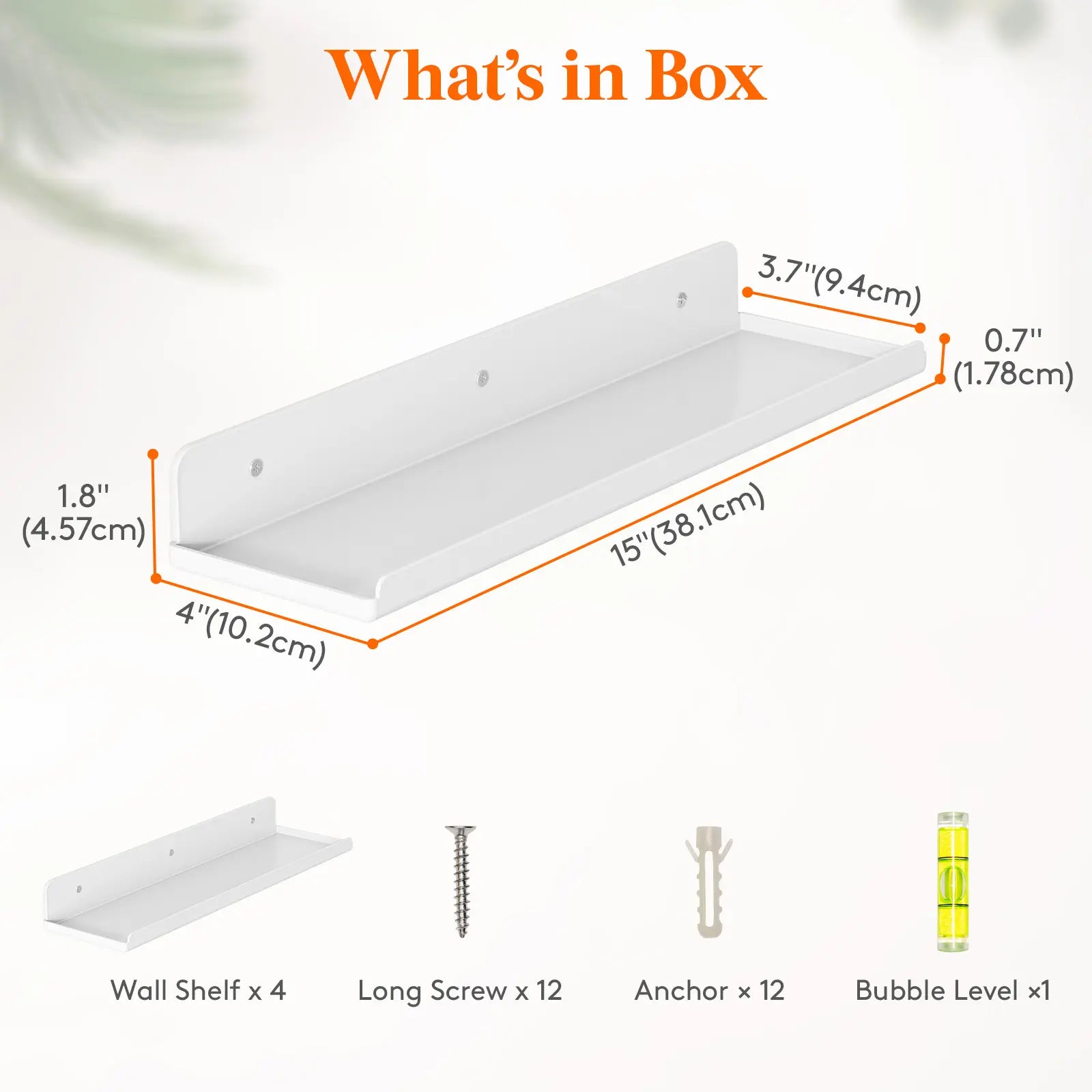 Lifewit Floating Shelves for Wall, Acrylic Shelf, Room Decor Bookcase/Vinyl Record/Photo/Picture in Bedroom, Living Room, Bathroom, Kitchen Storage Hanging Installation