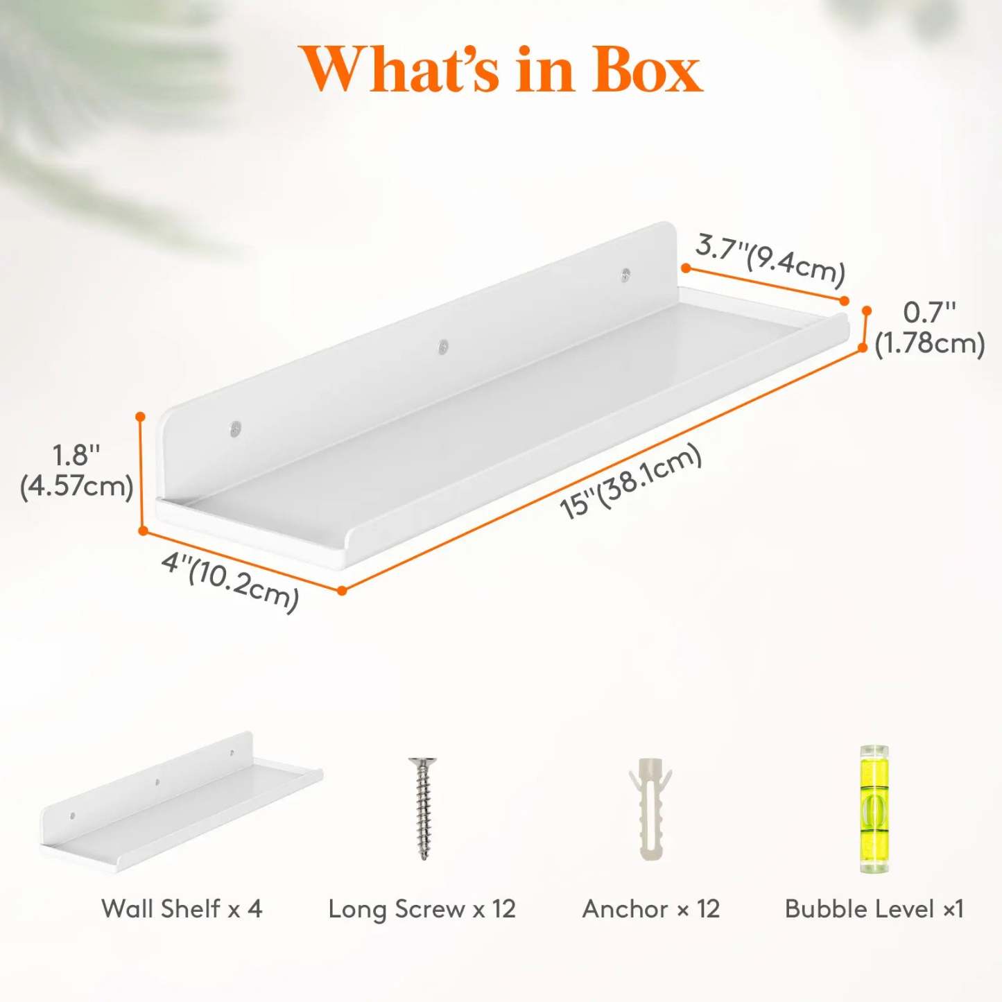 Lifewit Floating Shelves for Wall, Acrylic Shelf, Room Decor Bookcase/Vinyl Record/Photo/Picture in Bedroom, Living Room, Bathroom, Kitchen Storage Hanging Installation