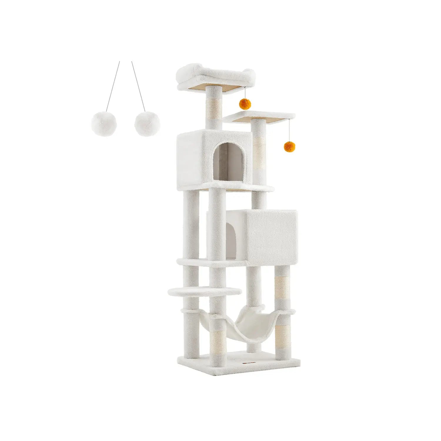 FEANDREA 66.1" Tall Large Multi-Level Cat Tree with 13 Scratching Posts