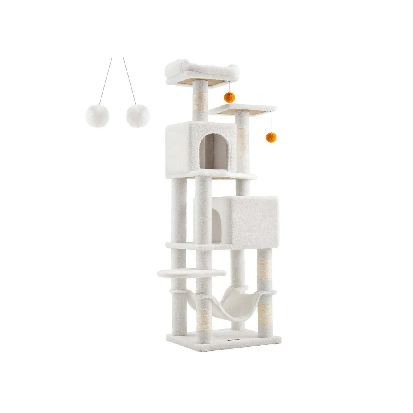 FEANDREA 66.1" Tall Large Multi-Level Cat Tree with 13 Scratching Posts