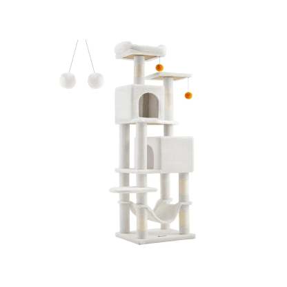 FEANDREA 66.1" Tall Large Multi-Level Cat Tree with 13 Scratching Posts