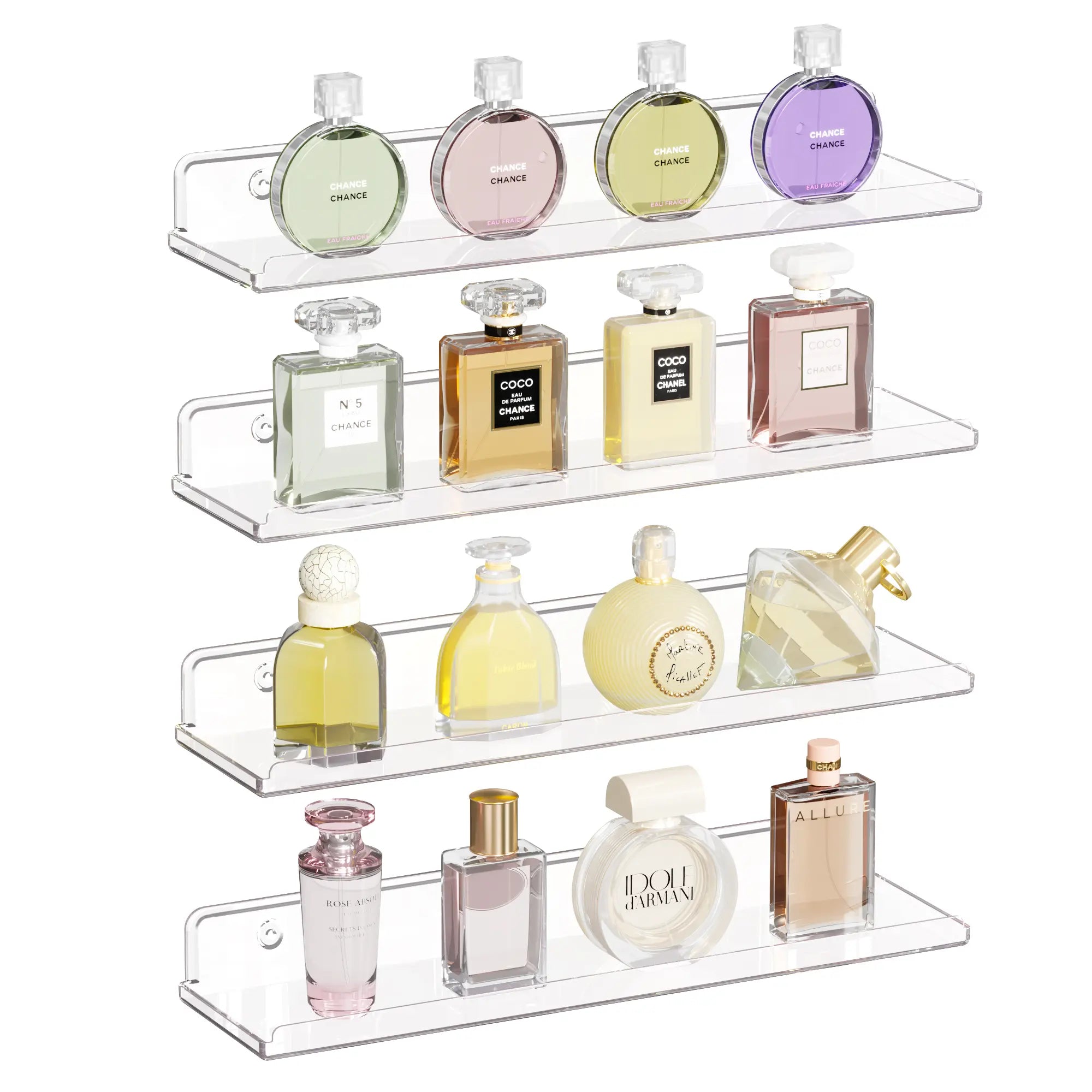 Lifewit Floating Shelves for Wall, Acrylic Shelf, Room Decor Bookcase/Vinyl Record/Photo/Picture in Bedroom, Living Room, Bathroom, Kitchen Storage Hanging Installation