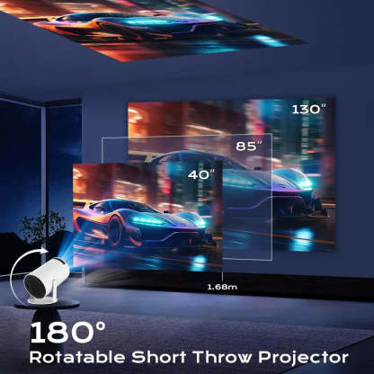 HY300Pro+ Portable Projector Outdoor Mini 4K Decoding with 5G WiFi 6 & BT 5.0 720P Full HD 160 ANSI Lumens for Android Audio Bluetooth Gaming Home Theater