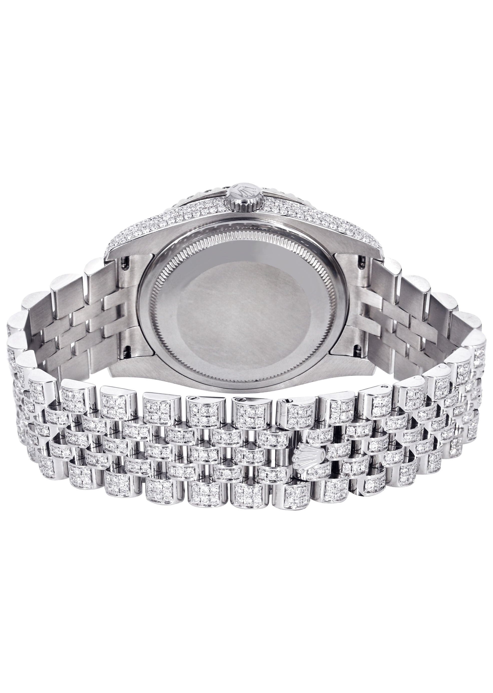 Iced Out rothtlex Datejust 36 MM | Stainless Steel | 16.5 Carats of Diamonds | Full Diamond Roman Diamond Dial | Jubilee Band | Model 116200