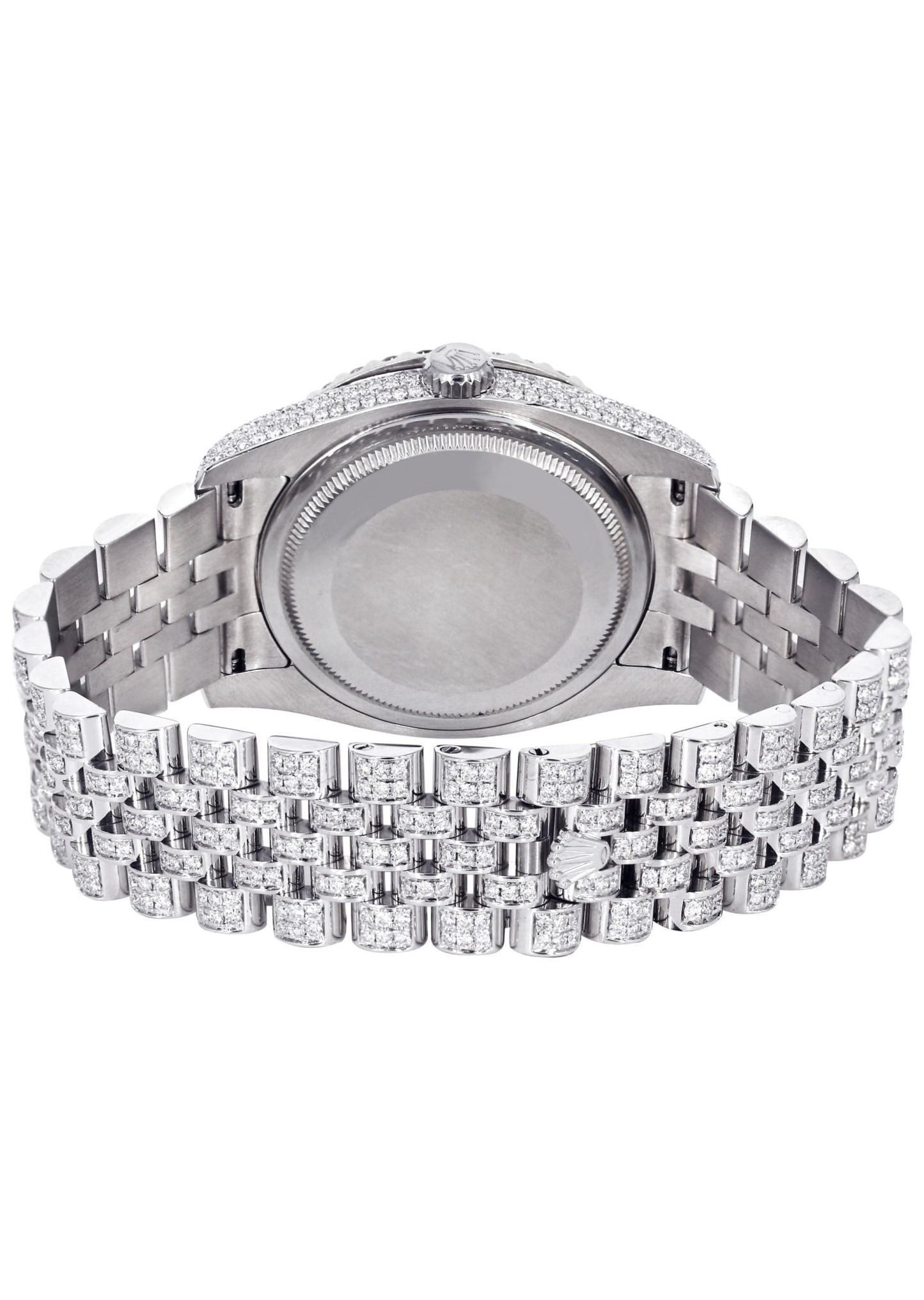 Iced Out rothtlex Datejust 36 MM | Stainless Steel | 16.5 Carats of Diamonds | Full Diamond Roman Diamond Dial | Jubilee Band | Model 116200