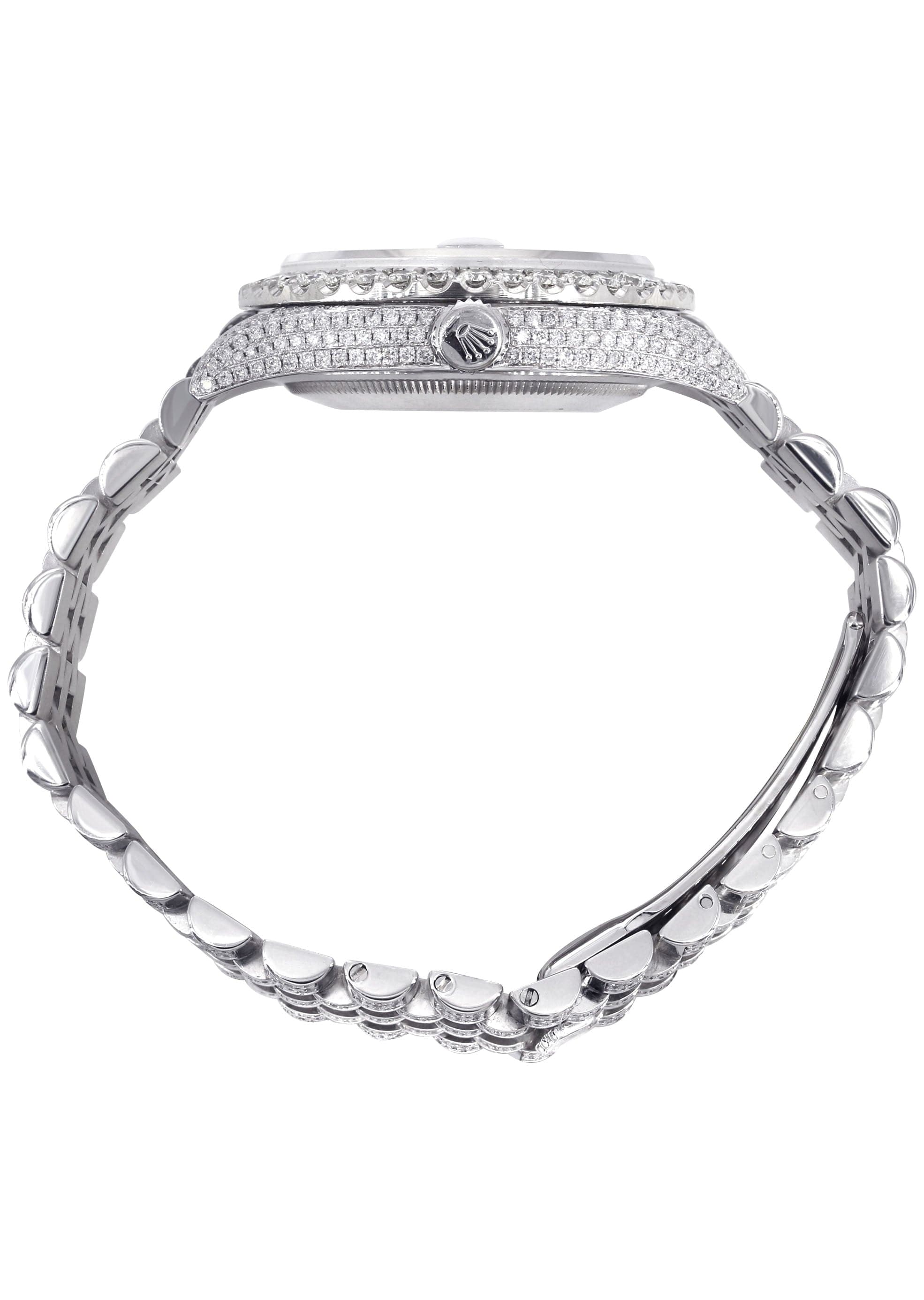 Iced Out rothtlex Datejust 36 MM | Stainless Steel | 16.5 Carats of Diamonds | Full Diamond Roman Diamond Dial | Jubilee Band | Model 116200