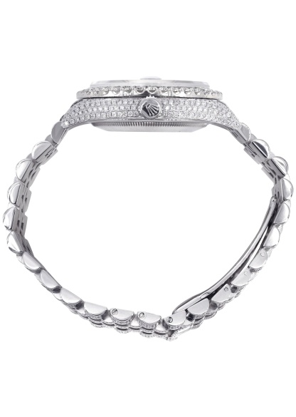 Iced Out rothtlex Datejust 36 MM | Stainless Steel | 16.5 Carats of Diamonds | Full Diamond Roman Diamond Dial | Jubilee Band | Model 116200