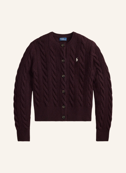 POLO RALPH LAUREN Strickjacke – DUNKELROT