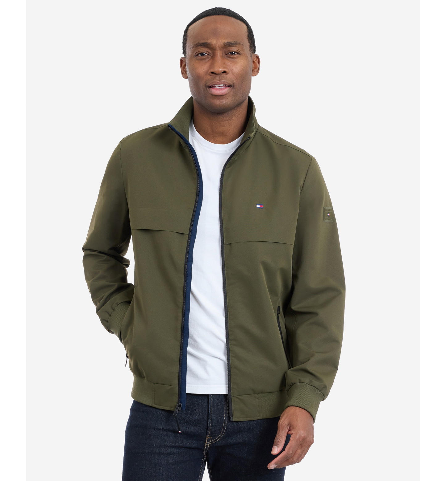 Tommy Hilfiger Men's Water Resistant Boating Regular-Fit Jacket - Olive