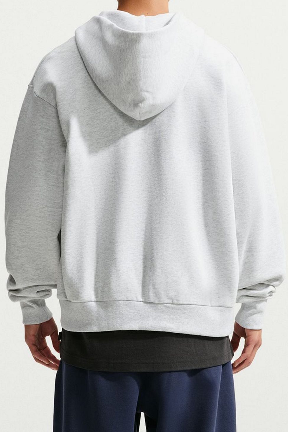 Nike Solo Fleece Full-Zip Hoodie Sweatshirt - Birch Heather/Black
