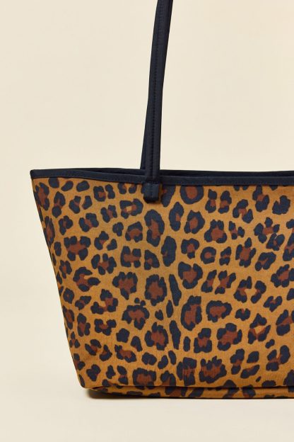 BAGGU Medium Nylon Reverse Tote Bag - Leopard Mix