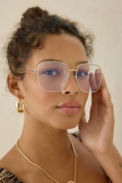 Brea Square Blue Light Glasses - Clear