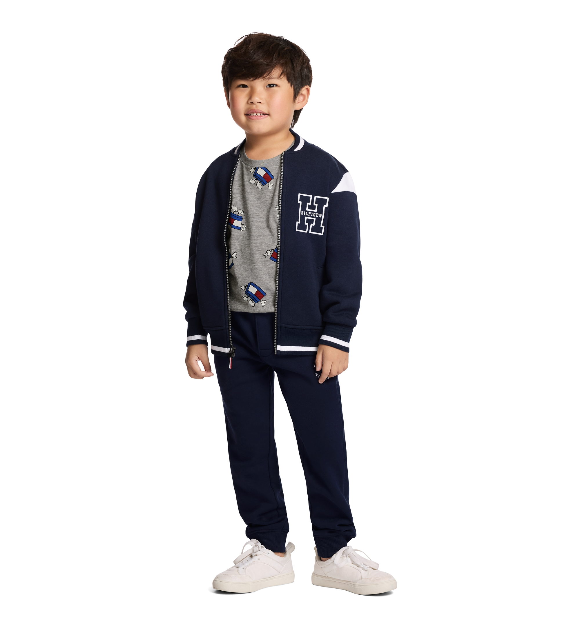 Tommy Hilfiger Boys' 2T-7 Collegiate Varsity Zip-Front Jacket - Navy Blazer