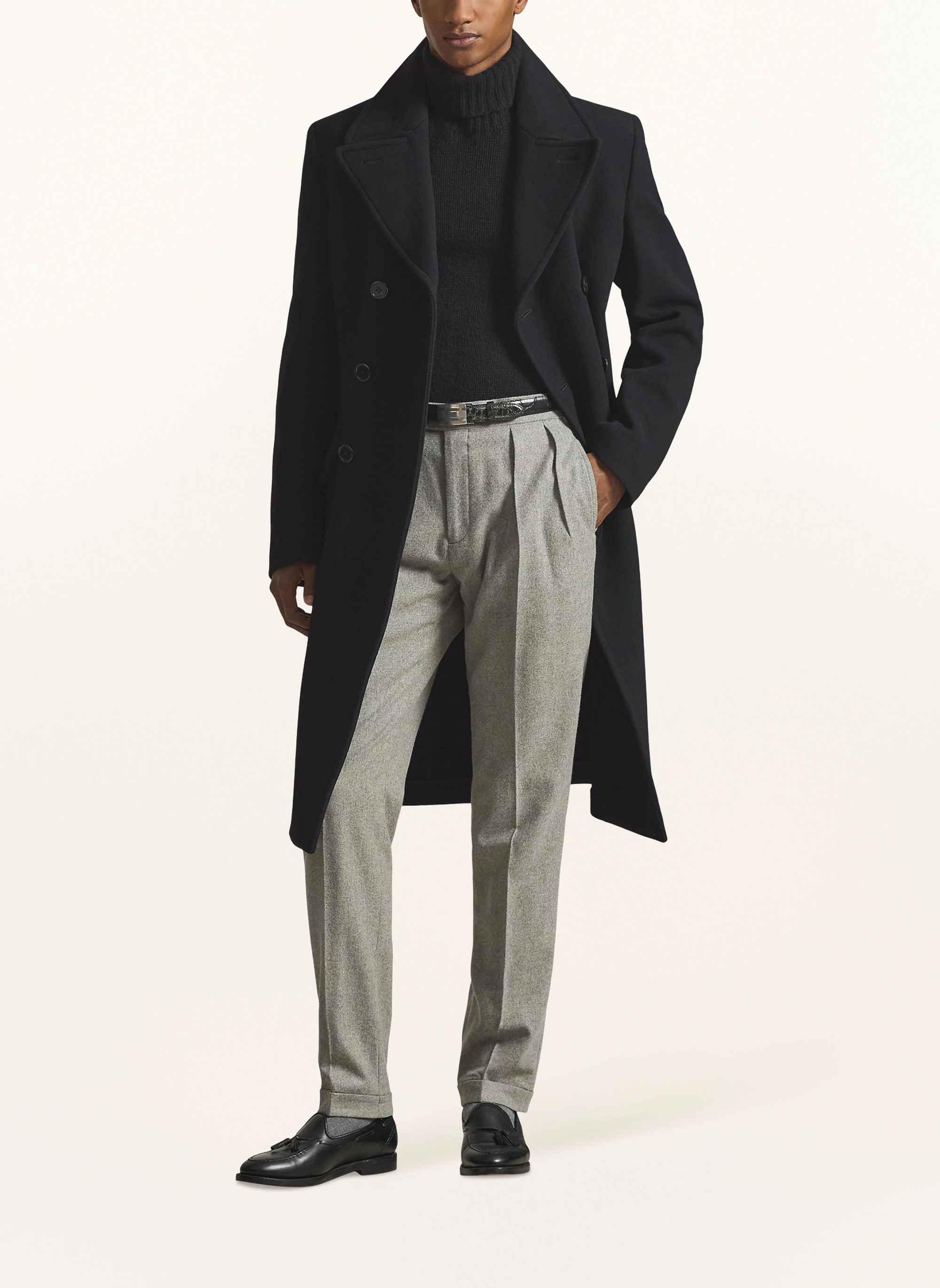 POLO RALPH LAUREN Wollmantel MELTON – SCHWARZ