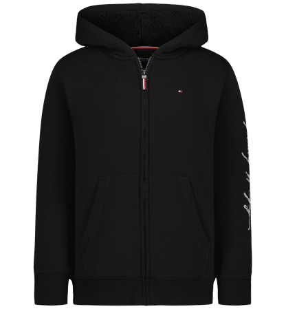 Tommy Hilfiger Boys' Signature Sherpa Lined Full Zip Hoodie - Black