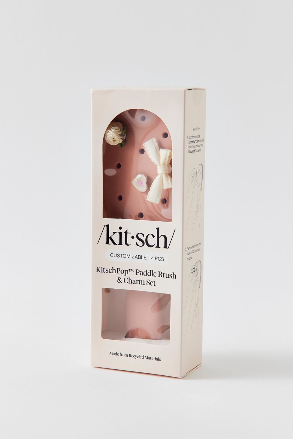 KITSCH KitschPop Paddle Brush & Charm Set - Terra Cotta