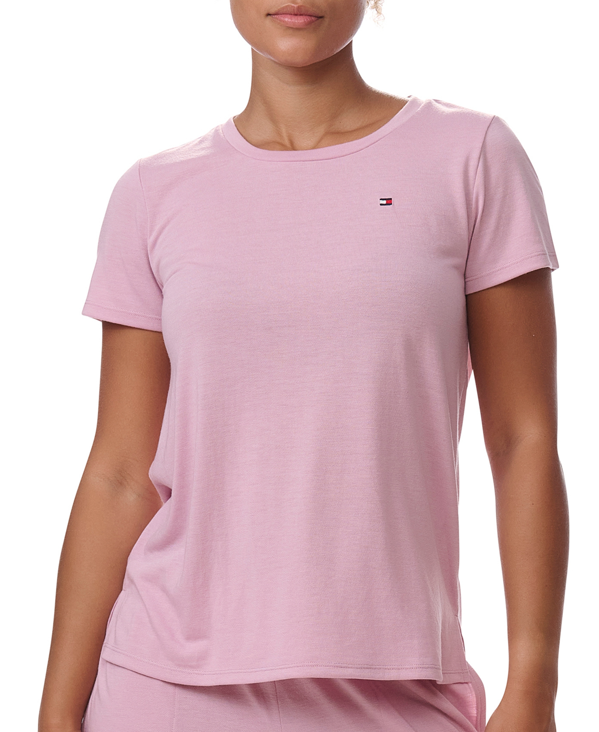 Tommy Hilfiger Women's Short-Sleeve Crewneck Sleep Tee - Breezy Orchid