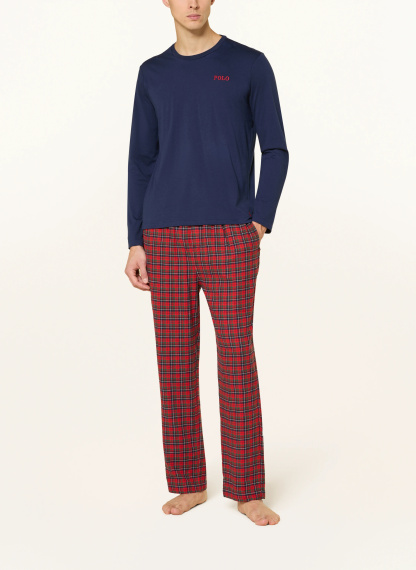 POLO RALPH LAUREN Schlafanzug aus Flanell – DUNKELBLAU / ROT / GRÜN