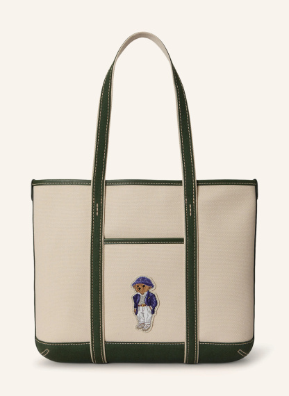 POLO RALPH LAUREN Shopper – CREME / DUNKELGRÜN
