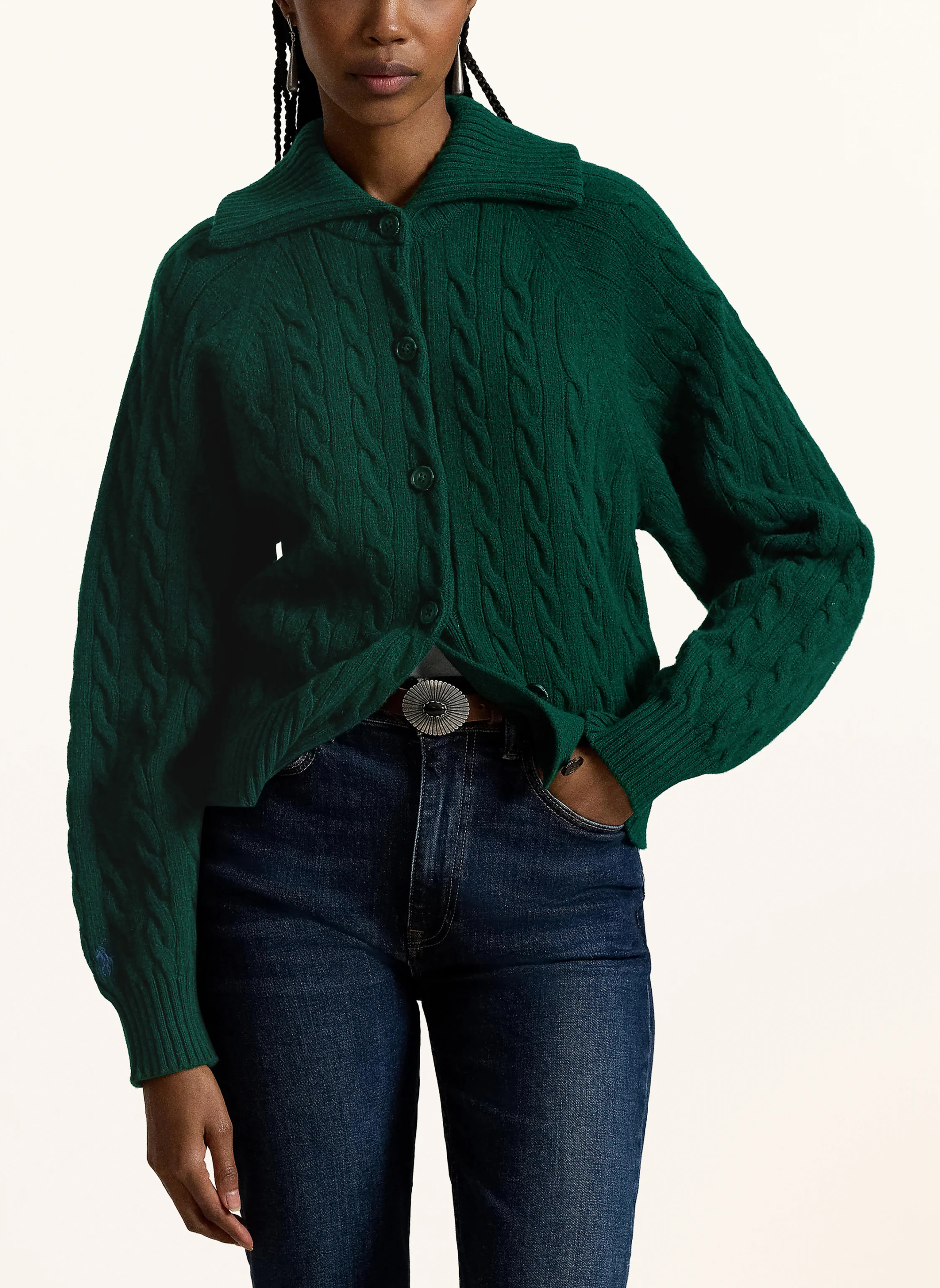 POLO RALPH LAUREN Strickjacke – DUNKELGRÜN