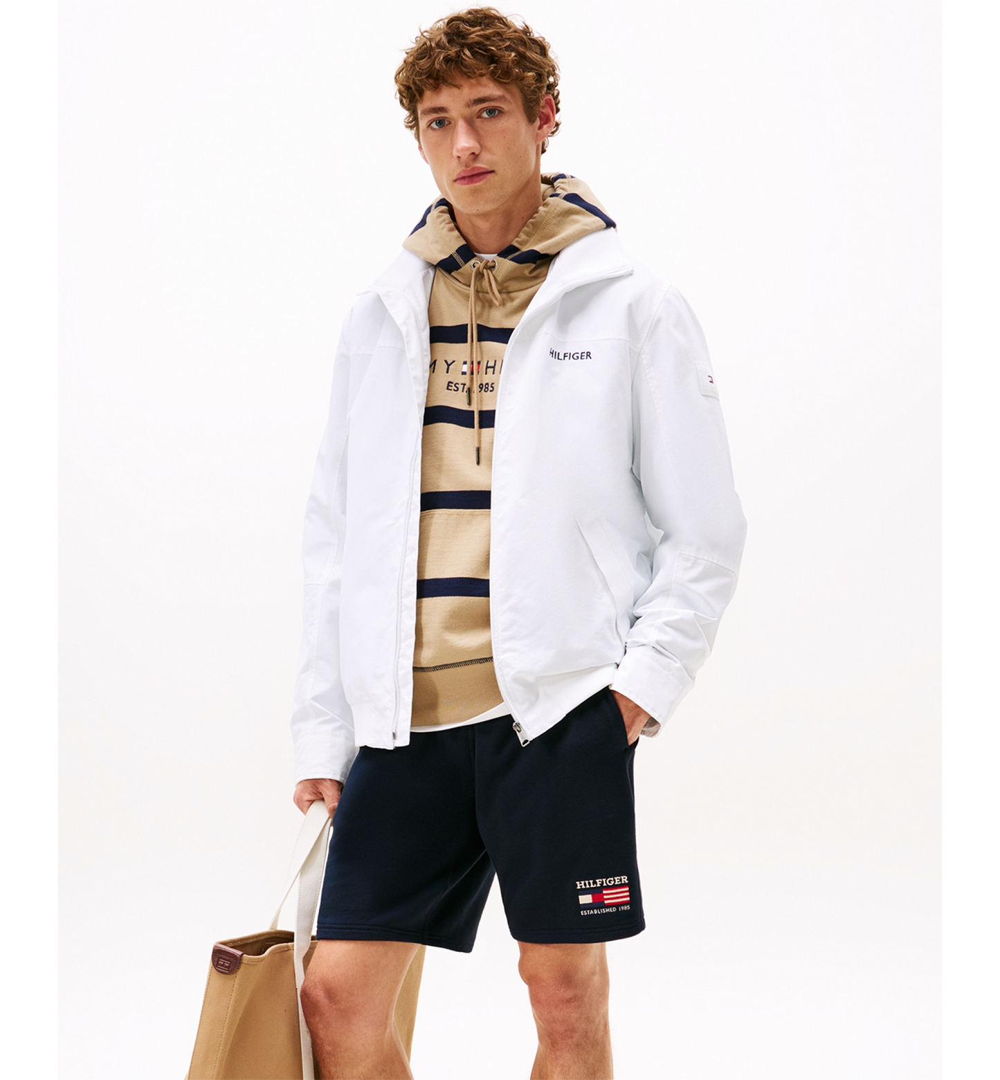 Tommy Hilfiger Men's Regatta Water Resistant Jacket - TH Optic White
