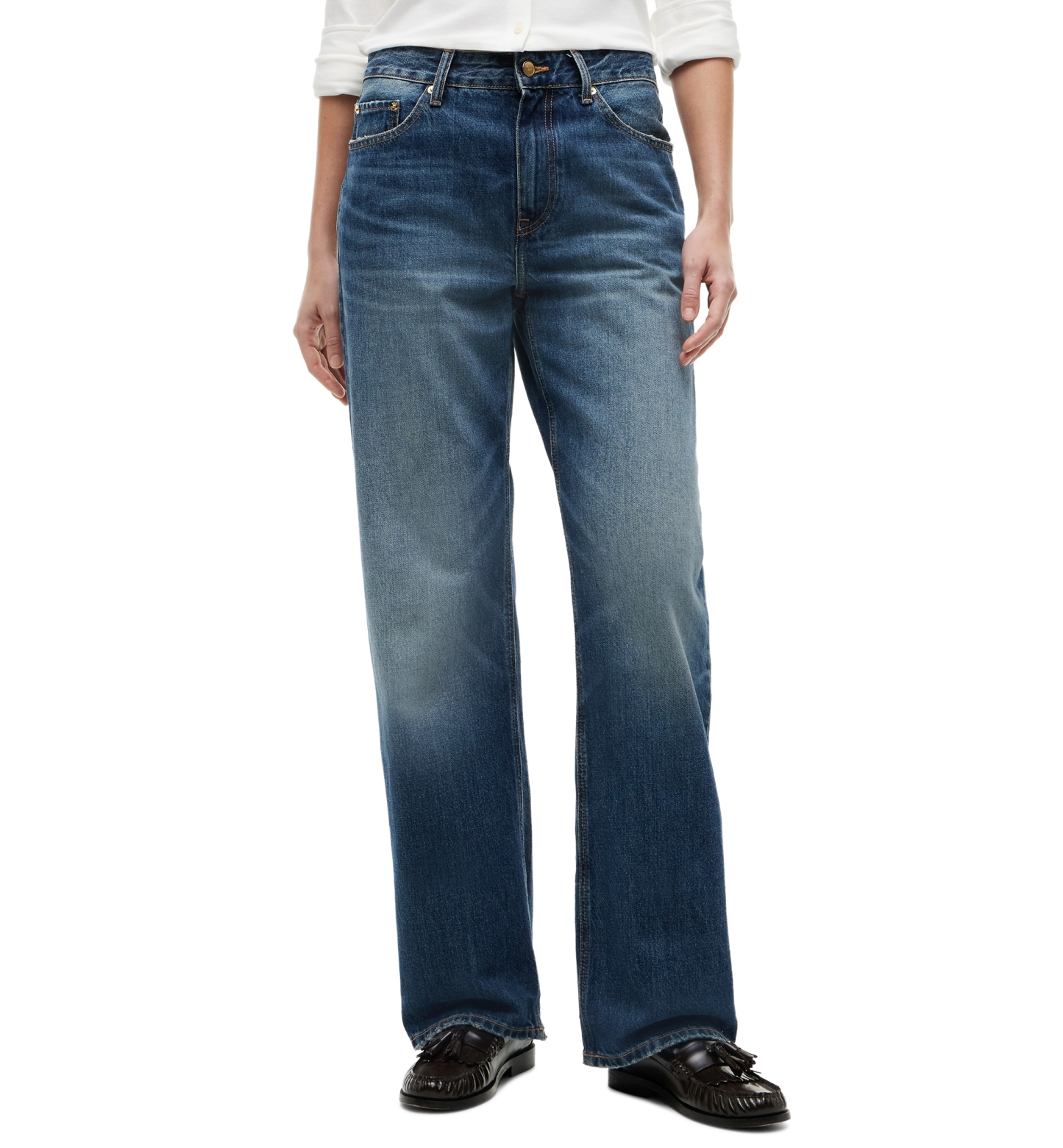 Tommy Hilfiger Women's Relaxed-Fit Straight-Leg Jeans - Cam Mid