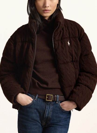 POLO RALPH LAUREN Steppjacke – DUNKELBRAUN / ECRU