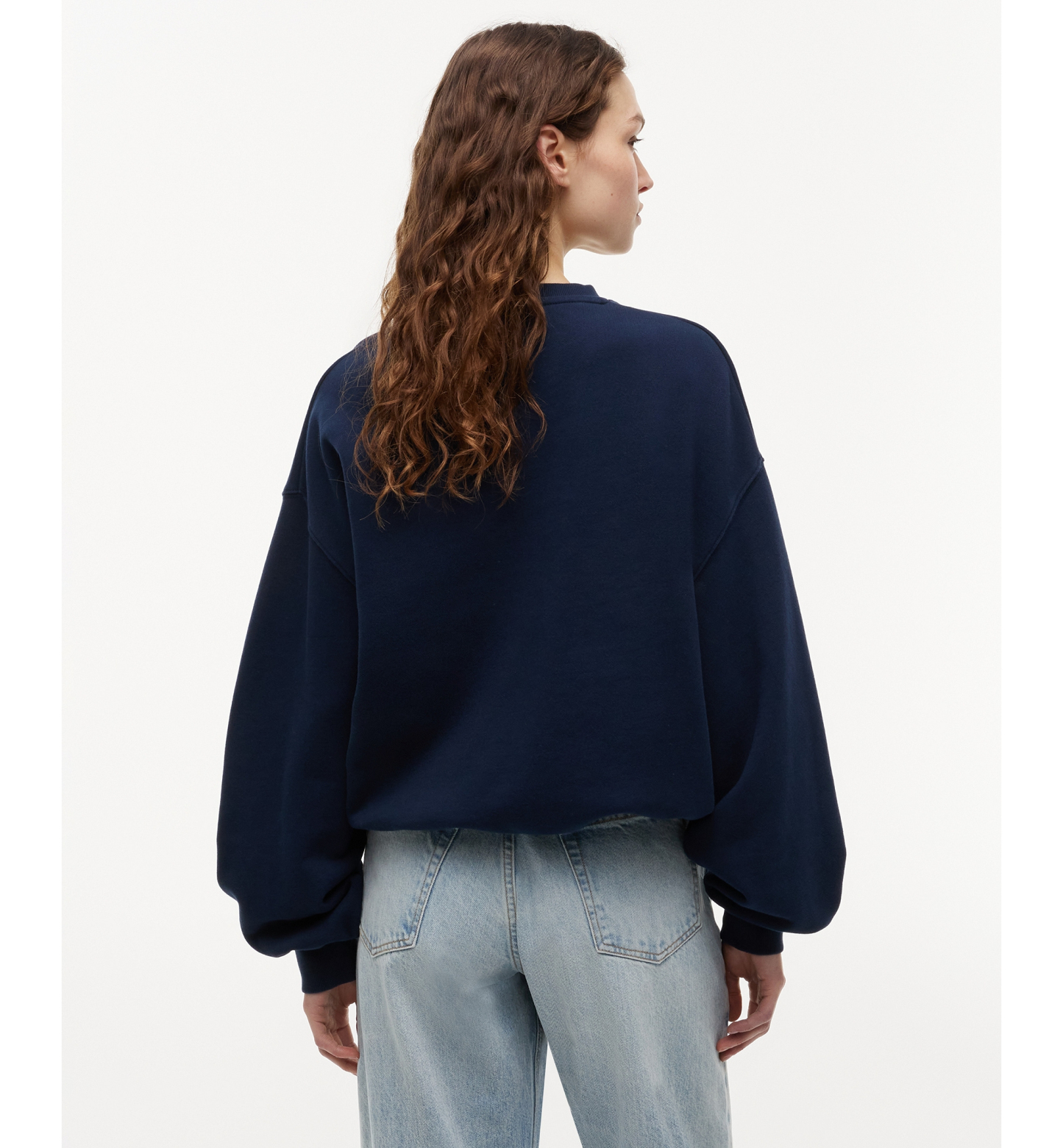 Tommy Hilfiger Women's Cotton-Blend Round Neck Sweatshirt - Dark Night Navy