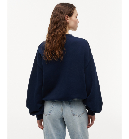 Tommy Hilfiger Women's Cotton-Blend Round Neck Sweatshirt - Dark Night Navy