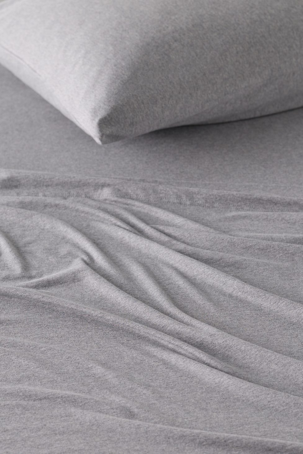 Soft Tee Jersey Cotton Sheet Set - Heather Grey