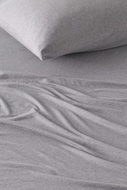 Soft Tee Jersey Cotton Sheet Set - Heather Grey