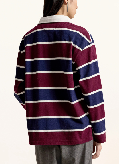 POLO RALPH LAUREN Rugbyshirt – DUNKELROT / DUNKELBLAU / WEISS
