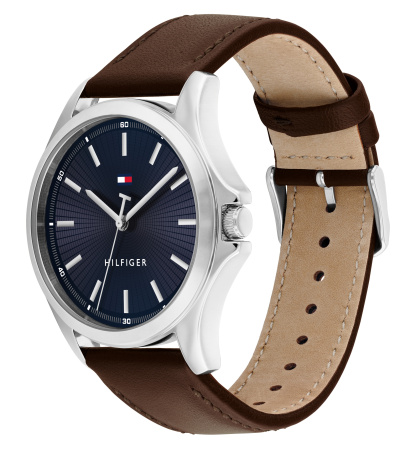 Tommy Hilfiger Men's Quartz Brown Leather Strap Watch 42mm - Brown