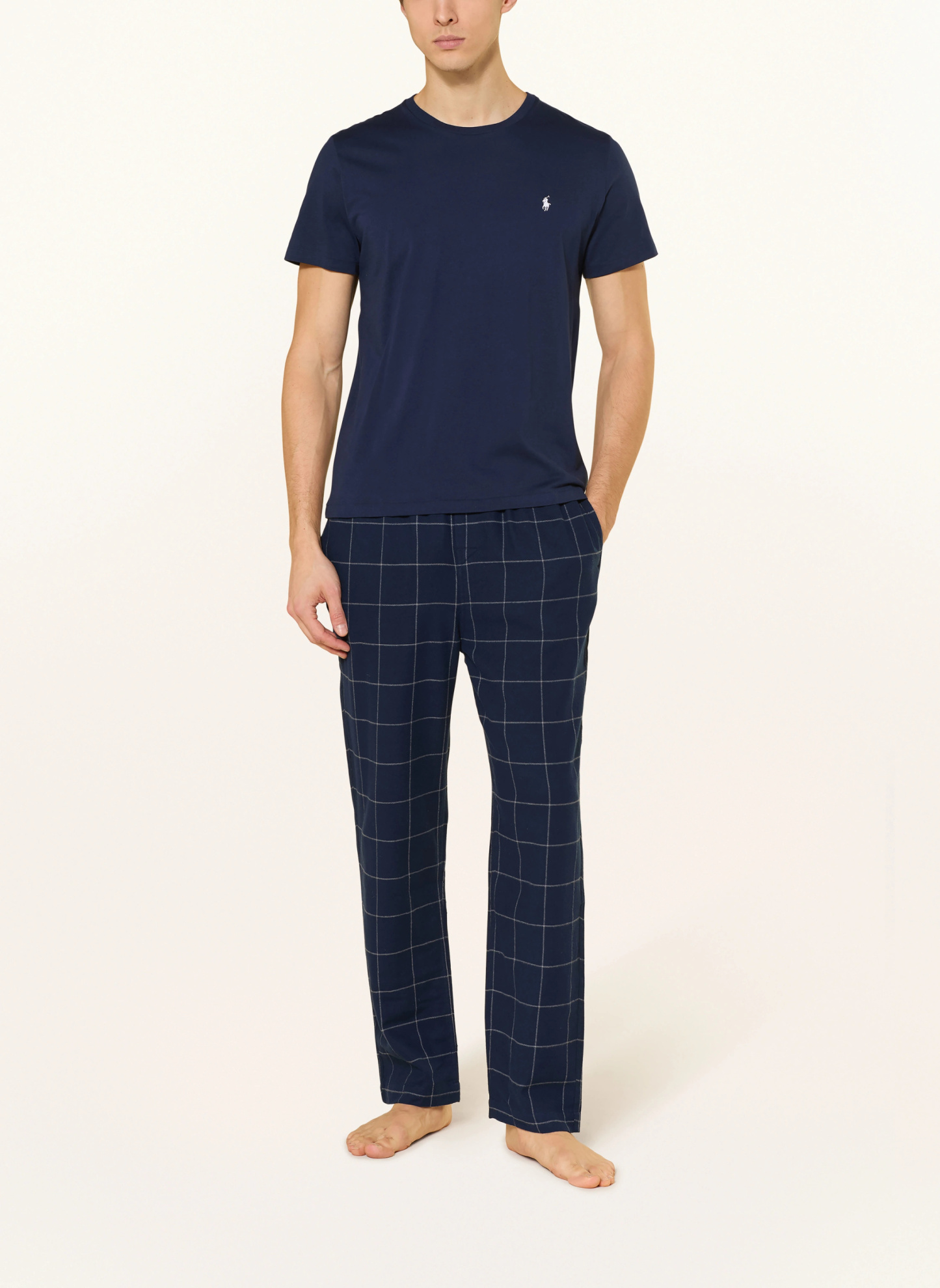 POLO RALPH LAUREN Lounge-Shirt – DUNKELBLAU / WEISS