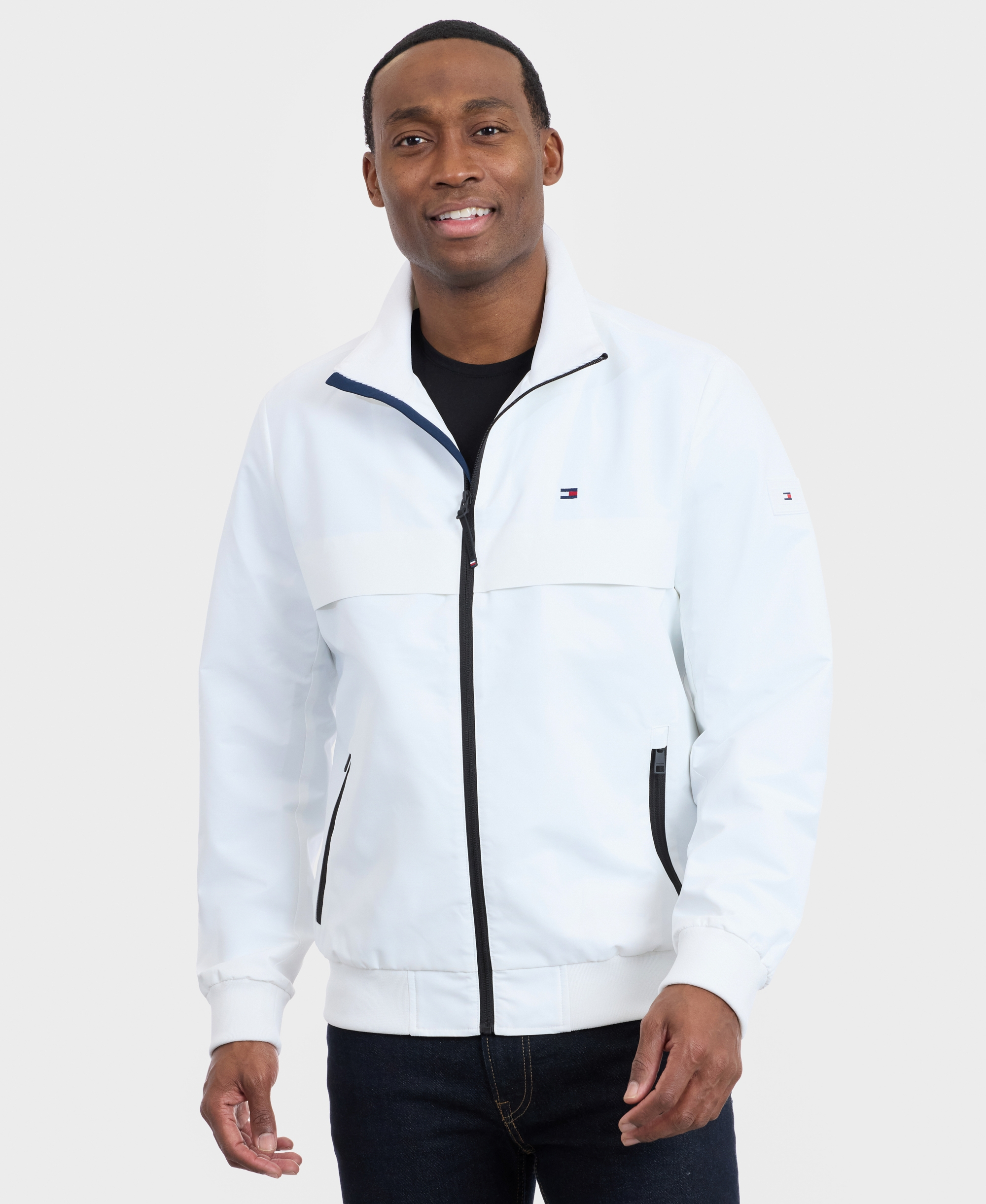 Tommy Hilfiger Men's Water Resistant Boating Regular-Fit Jacket - White