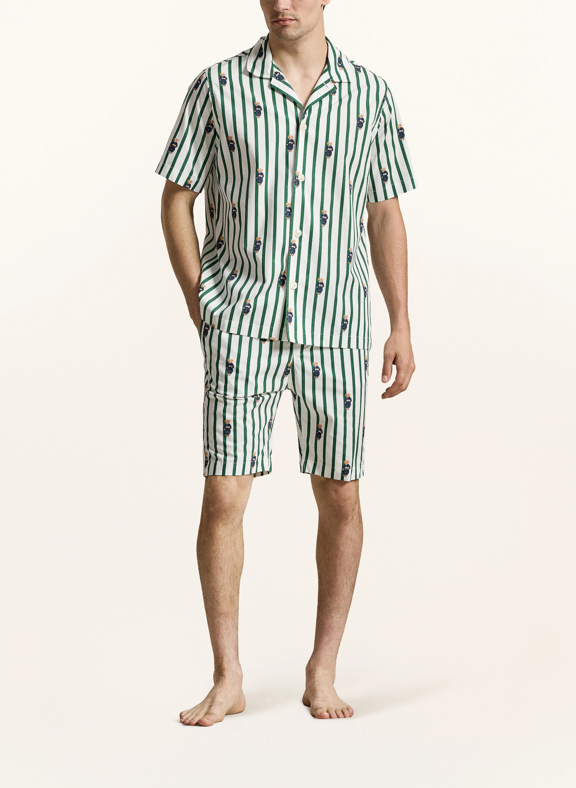 POLO RALPH LAUREN Lounge-Shorts – GRÜN / WEISS