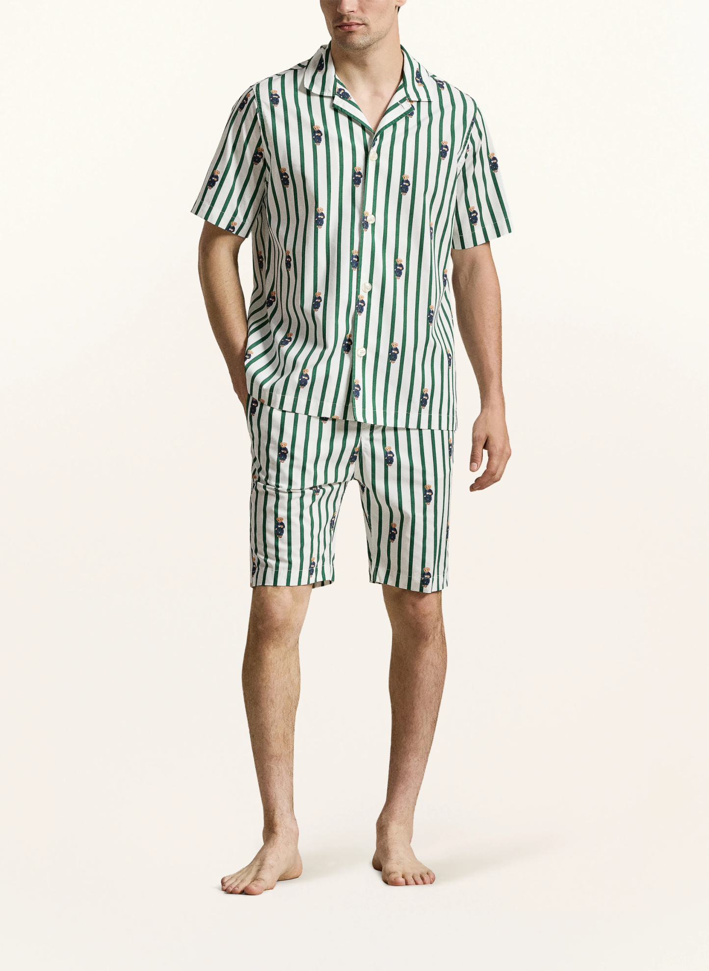 POLO RALPH LAUREN Lounge-Shorts – GRÜN / WEISS