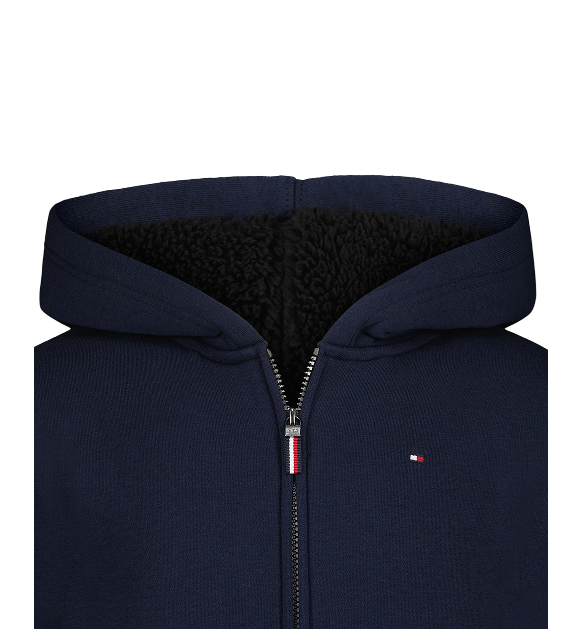 Tommy Hilfiger Boys' Signature Sherpa Lined Full Zip Hoodie - Navy Blazer