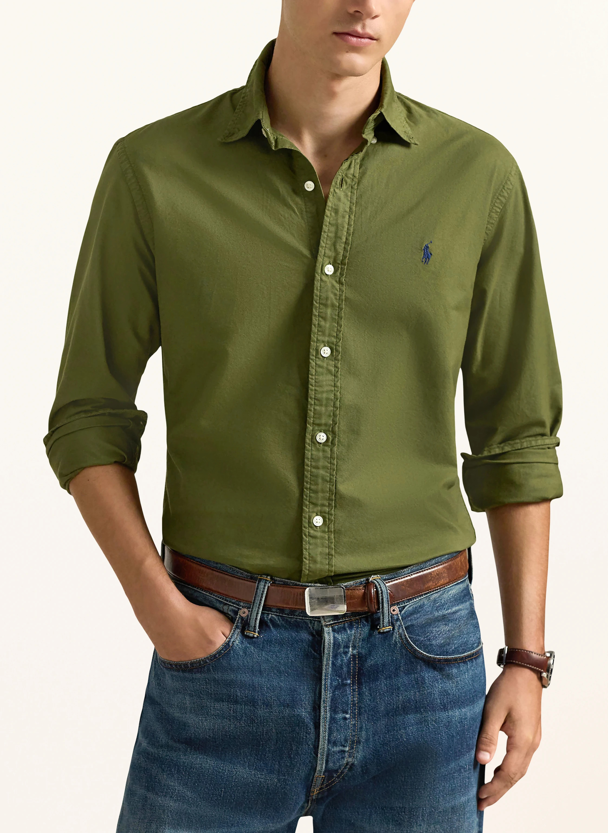 POLO RALPH LAUREN Oxfordhemd Custom Fit – OLIV