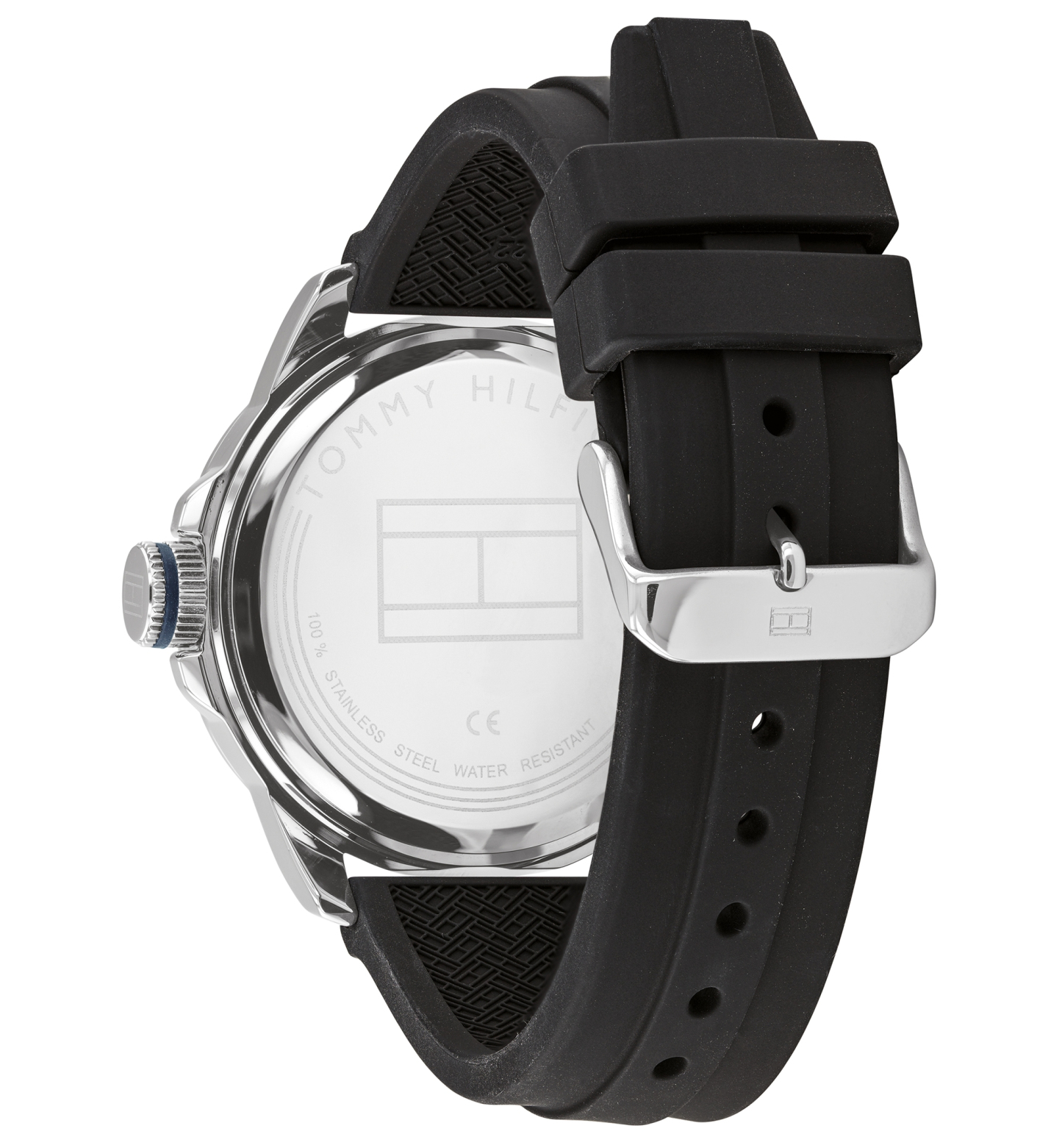 Tommy Hilfiger Men's Black Silicone Strap Watch 44mm, Created for Macy's - Black