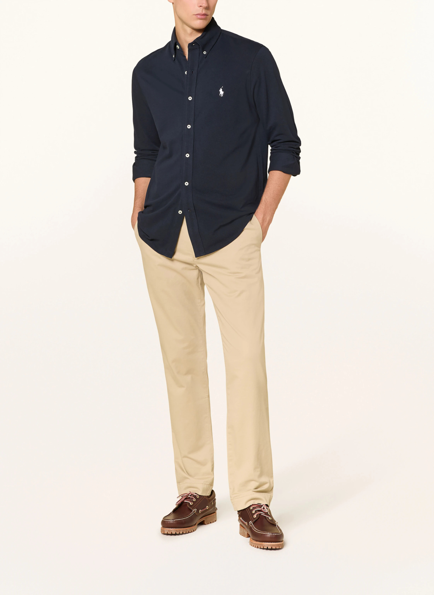 POLO RALPH LAUREN Piqué-Hemd Custom Fit – DUNKELBLAU