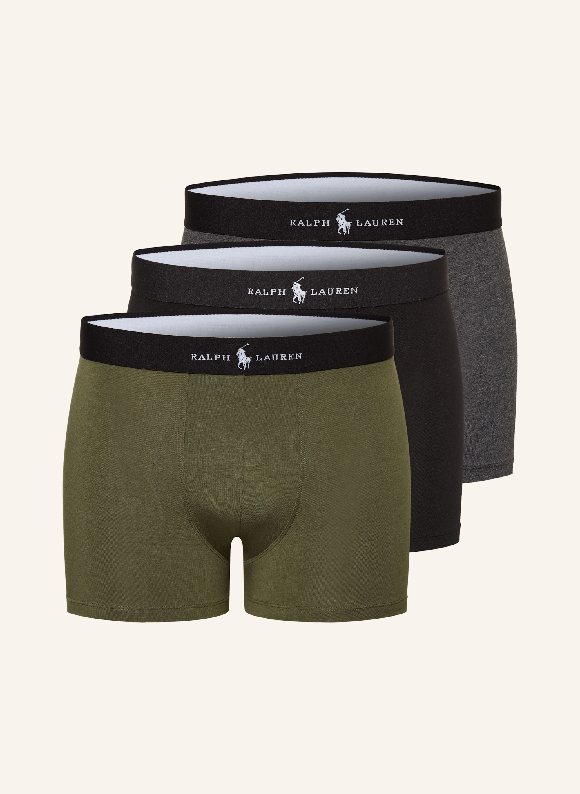 POLO RALPH LAUREN 3er-Pack Boxershorts – GRAU / KHAKI / SCHWARZ