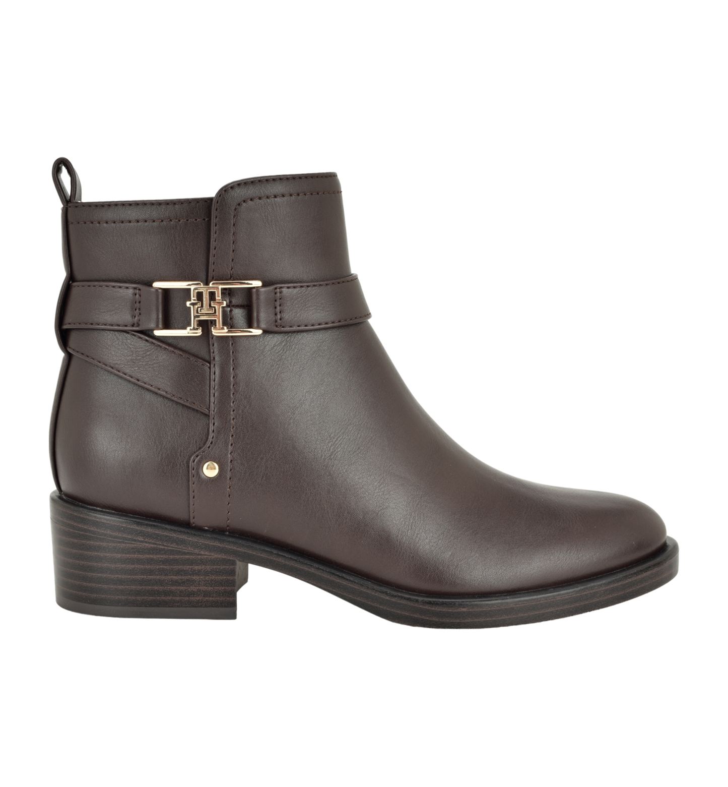 Tommy Hilfiger Women's Idala Ornamented Side Zip Booties - Dark Brown