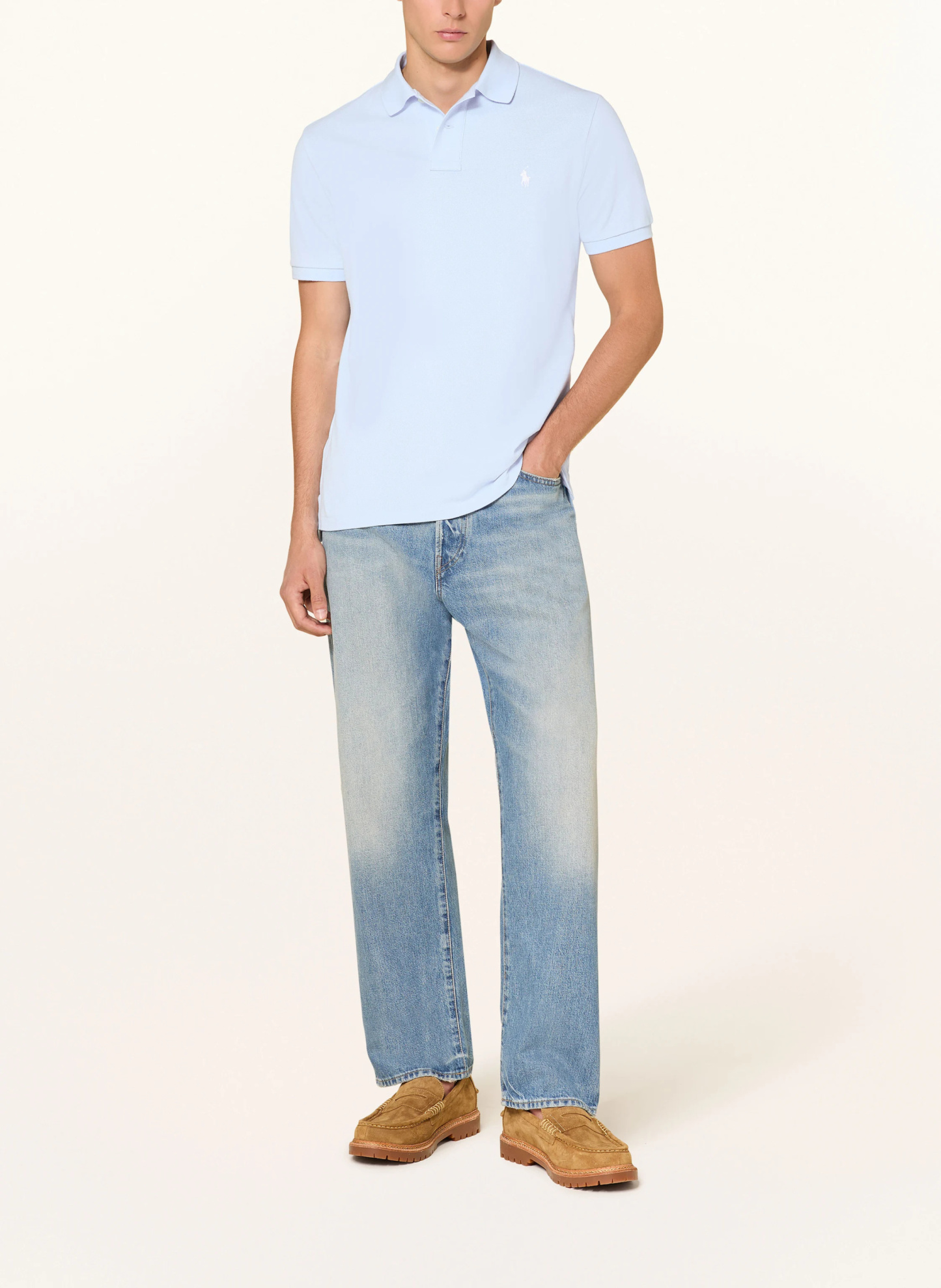 POLO RALPH LAUREN Piqué-Poloshirt Custom Slim Fit – EISBLAU