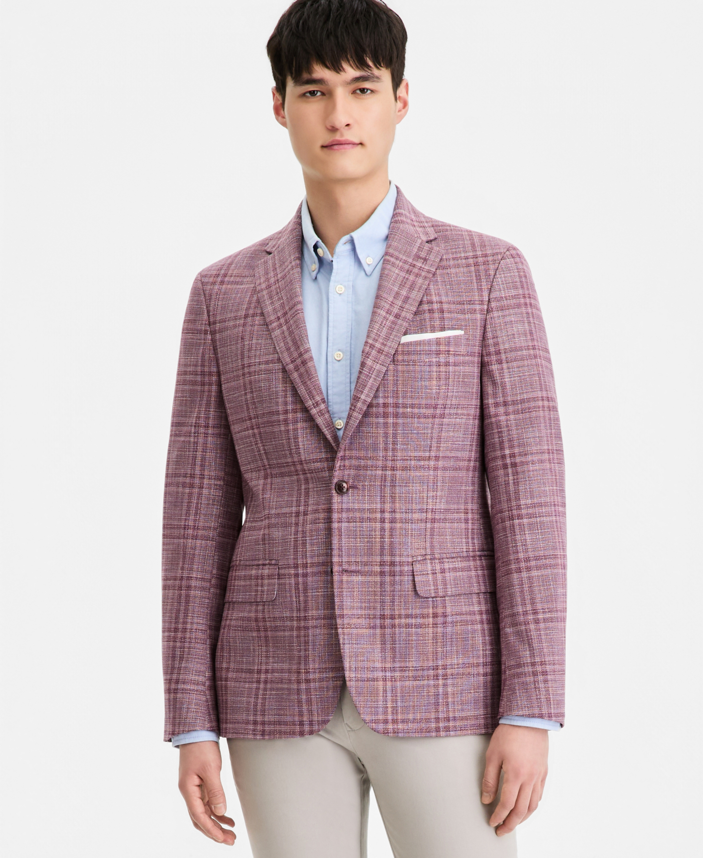 Tommy Hilfiger Men's Modern-Fit Patterned Blazer - Berry