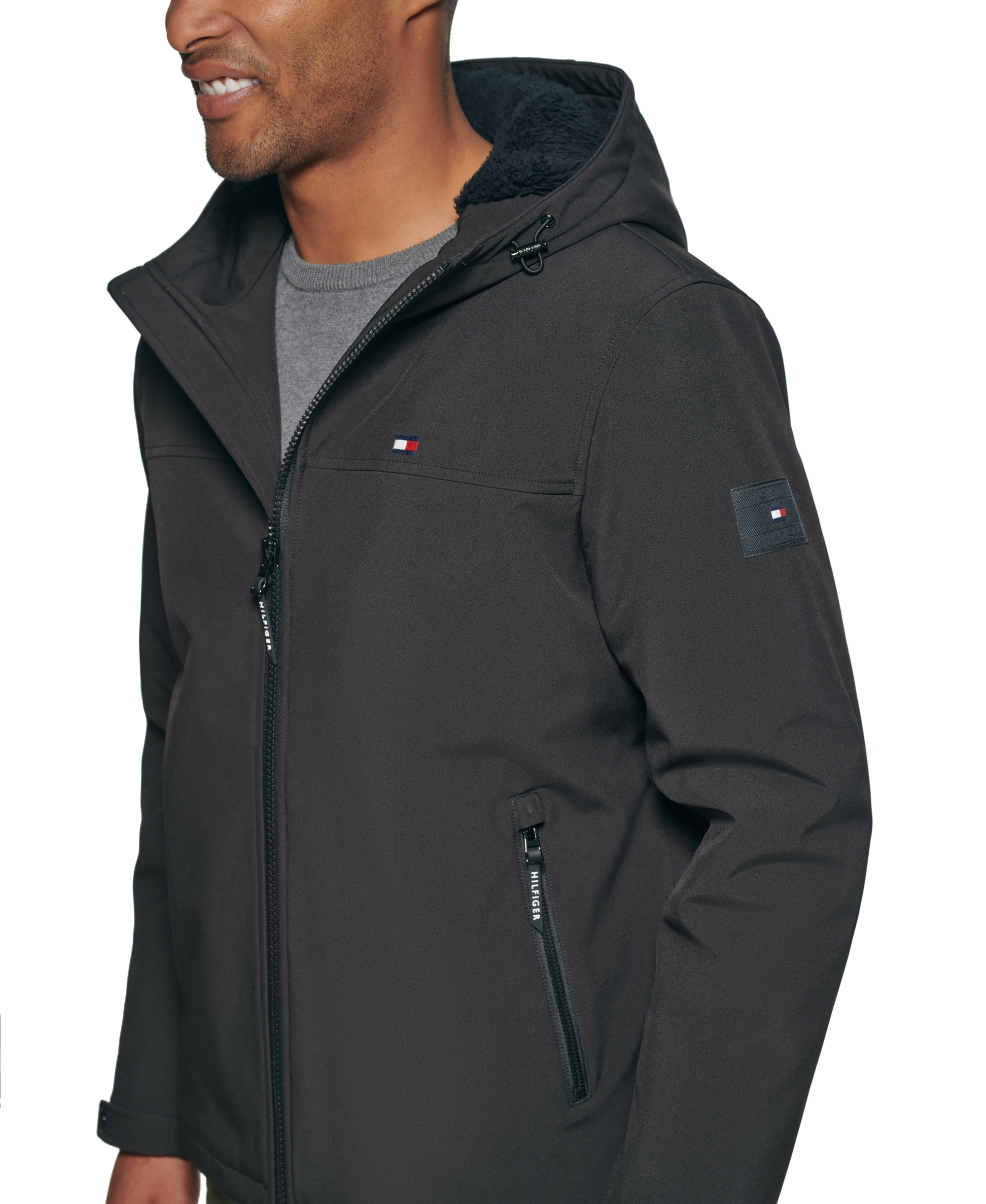 Tommy Hilfiger Men's Softshell Hooded Jacket - Black