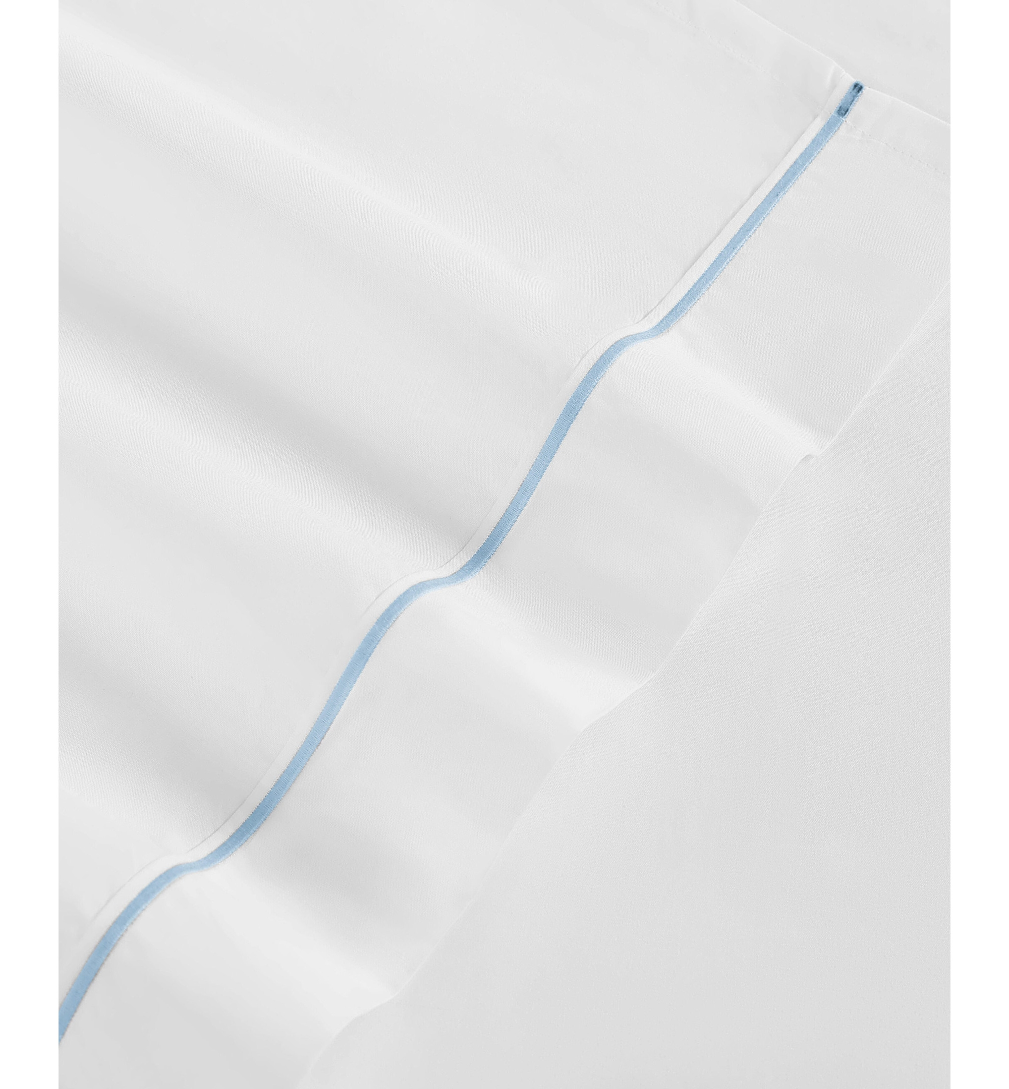Tommy Hilfiger Solid 200-Thread Count Hem Stripe Cotton Percale Sheet Set - White/Boathouse Blue