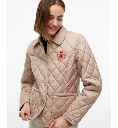 Tommy Hilfiger Women's Crest Quilted Barn Jacket - Beige