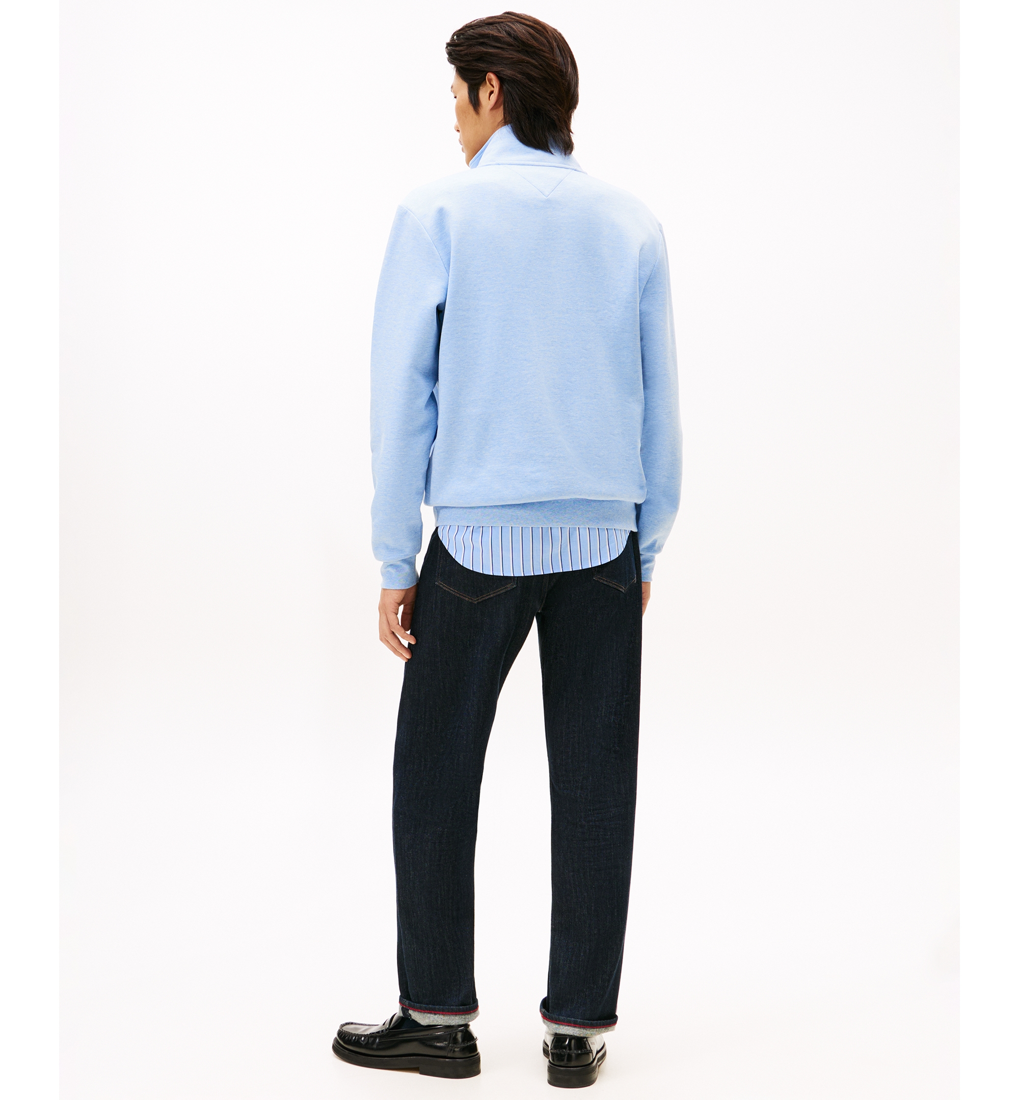 Tommy Hilfiger Men's Essential Intechno Knit Regular-Fit Quarter-Zip Sweatshirt - Vessel Blue Heather